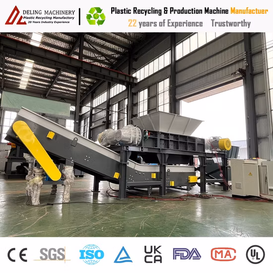 Fante Автомобильный бампер Металлические отходы Двухвальный измельчитель пластика для линии мойки и переработки